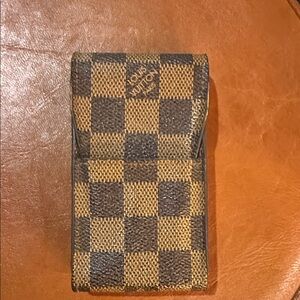 Louis Vuitton Brown and Black Checkered Card Holder
